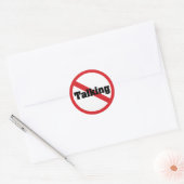 Geen praatjes ronde sticker (Envelop)