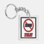 Geen praatjesspel in lopend Sleutelhanger van het (Voorkant Links)