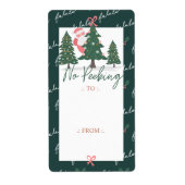 Geen prikkende kerstman, kerstboom etiket (Voorkant)