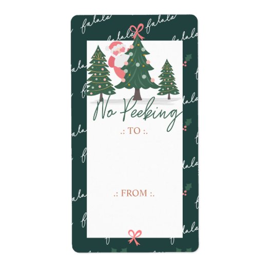 Geen prikkende kerstman, kerstboom etiket (Voorkant)