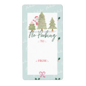 Geen prikkende kerstman, kerstboom etiket (Voorkant)