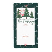 Geen prikkende kerstman, kerstboomlabs etiket (Voorkant)
