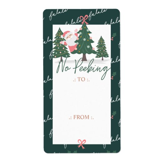 Geen prikkende kerstman, kerstboomlabs etiket (Voorkant)
