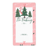Geen prikkende kerstman, kerstboomroze etiket (Voorkant)