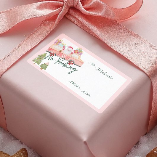 Geen prikkende kerstman naar de roze kant van het  etiket