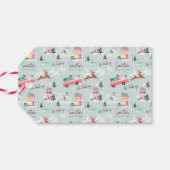 Geen prikkende kerstman naar de stad roze van cadeaulabel (Achterkant Horizontaal)