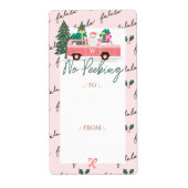 Geen prikkende Santa's Comin naar de stad roze Ret Etiket (Voorkant)