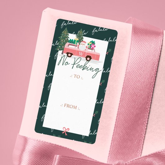 Geen prikkende Santa's Comin naar de stad roze Ret Etiket