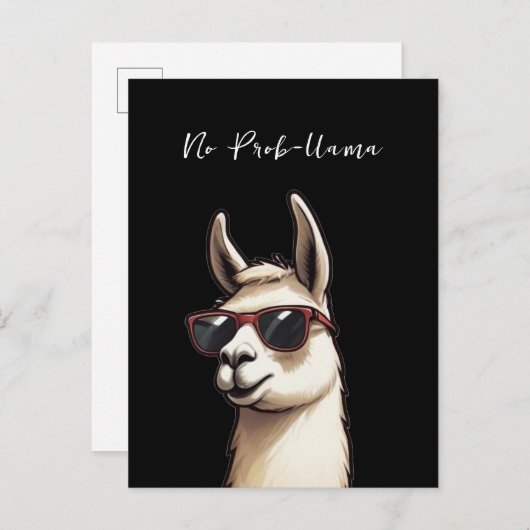 Geen Prob-lama Cool Llama Funky Alpaca Briefkaart (Voorkant / Achterkant)