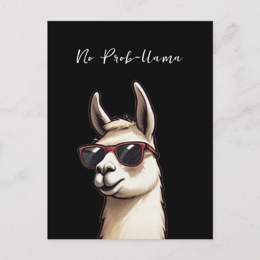 Geen Prob-lama Cool Llama Funky Alpaca Briefkaart (Voorkant)