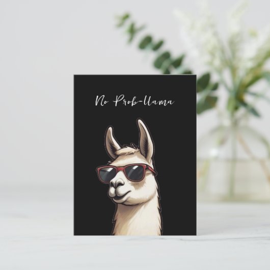 Geen Prob-lama Cool Llama Funky Alpaca Briefkaart (Staand voorkant)