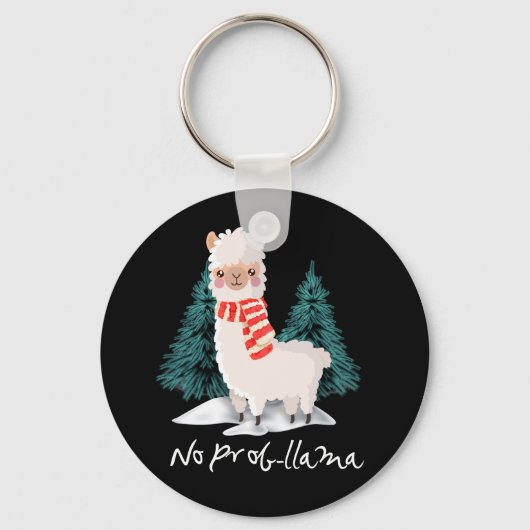 Geen Prob Lama kerstcadeau voor Alpaca Sleutelhanger (Voorkant)