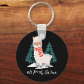 Geen Prob Lama kerstcadeau voor Alpaca Sleutelhanger (Voorkant)