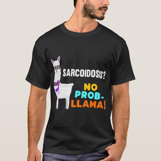 Geen Prob-Lama Sarcoïdose Warrior Survivor Awarene T-shirt (Voorkant)