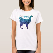 Geen prob Llama Aqua blue ombre Sparkles T-shirt (Voorkant)