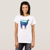 Geen prob Llama Aqua blue ombre Sparkles T-shirt (Voorkant volledig)