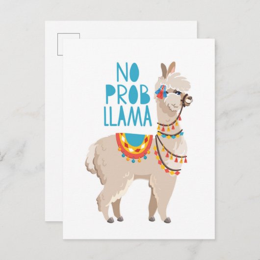 Geen Prob Llama Briefkaart (Voorkant / Achterkant)