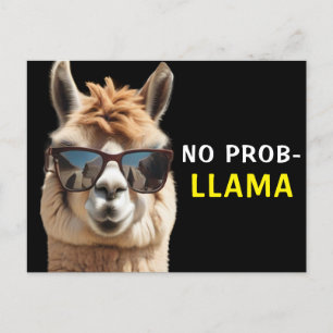 Geen Prob-Llama Cool Alpaca met Zonnebril Grappig Briefkaart