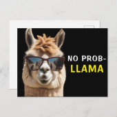 Geen Prob-Llama Cool Alpaca met Zonnebril Grappig Briefkaart (Voorkant / Achterkant)