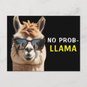 Geen Prob-Llama Cool Alpaca met Zonnebril Grappig Briefkaart (Voorkant)