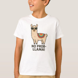 Geen Prob-Llama Cool Beige Llama Ontwerp T-shirt