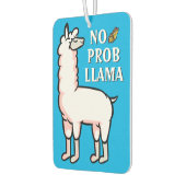 Geen Prob Llama Cute Cartoon Blue Funny Quote Luchtverfrisser (Links)