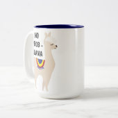 Geen Prob Llama Cute Illustratie Tweekleurige Koffiemok (Voorkant links)