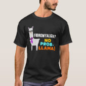 Geen Prob Llama Fibromyalgia Warrior Survivor Awar T-shirt (Voorkant)