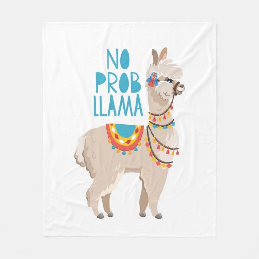 Geen Prob Llama Fleece Deken (Voorkant)