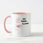 Geen Prob-Llama Funny  Floral Pink Llama Mok (Links)