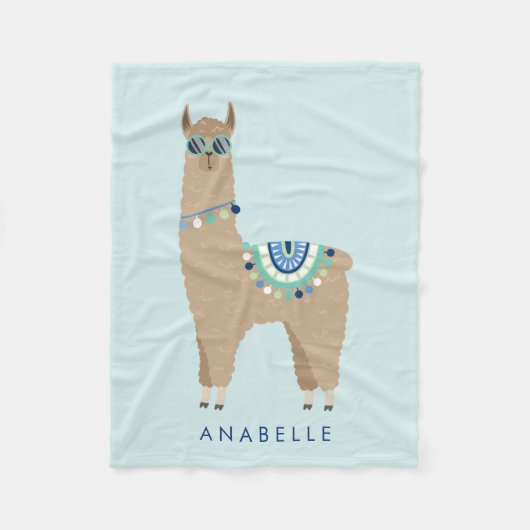 Geen Prob - Llama - Gepersonaliseerde kinderen Fleece Deken (Voorkant)