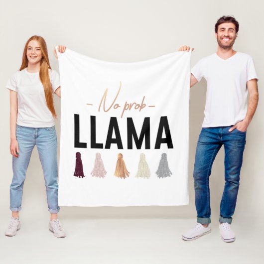 Geen Prob Llama | Goudtapels Fleece Deken (In situ)