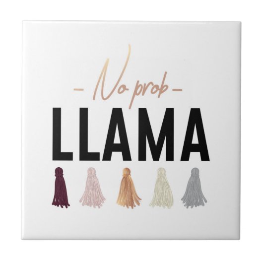 Geen Prob Llama | Goudtapels Tegeltje (Voorkant)