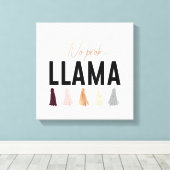 Geen Prob Llama | Goudtassels Canvas Afdruk (Insitu (Houten vloer))
