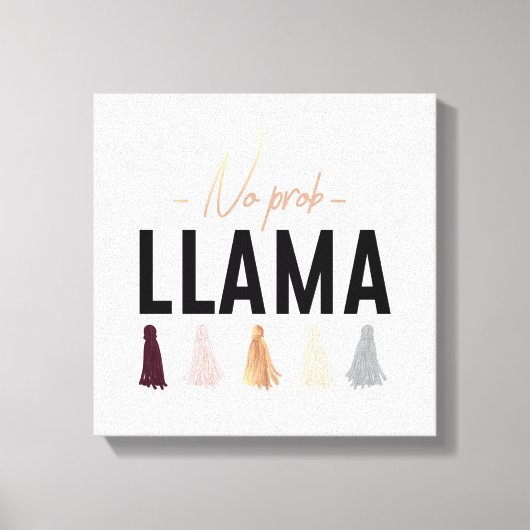 Geen Prob Llama | Goudtassels Canvas Afdruk (Voorkant)