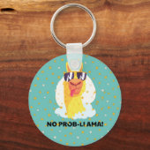 Geen-Prob-Llama Grappige Cute Llama met Sterren Sleutelhanger (Voorkant)