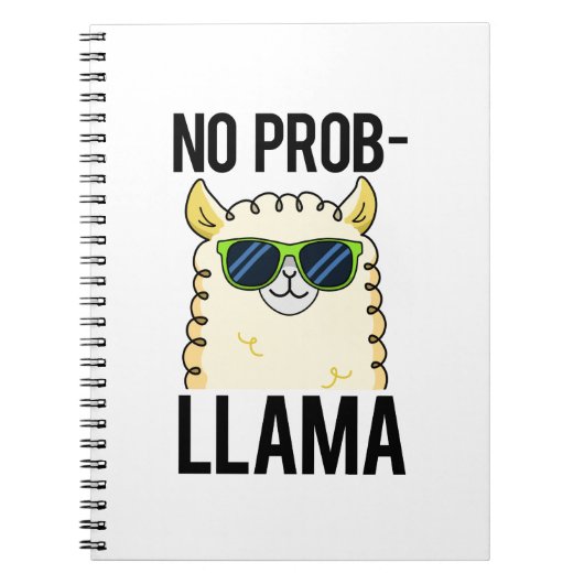 Geen-Prob-Llama Grappige Koele Llama Woordspeling Notitieboek (Voorkant)