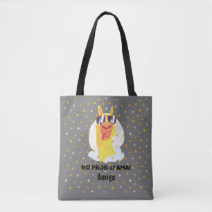 Geen-Prob-Llama Grappige Schattige Llama met Sterr Tote Bag