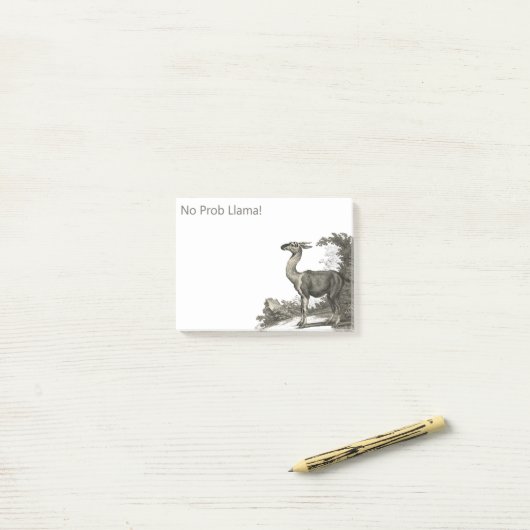 Geen Prob Llama  Guanaco Illustratie Post-it® Notes (Op bureau)