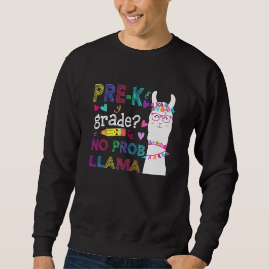 Geen prob-Llama leraar student eerste dag S Trui (Voorkant)
