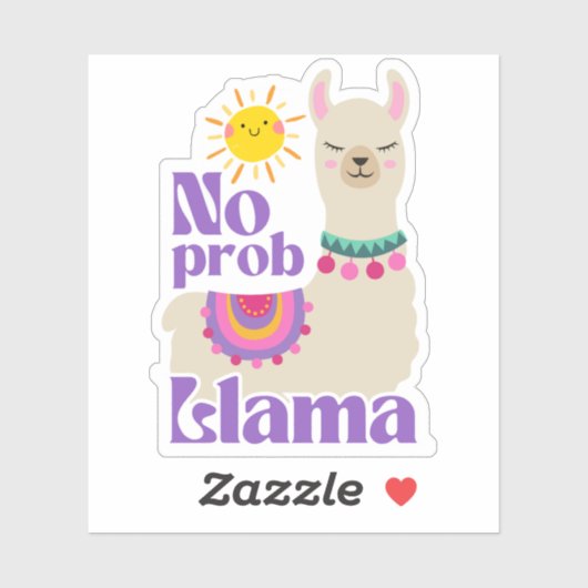 Geen Prob Llama leuke zon sticker (Vel)