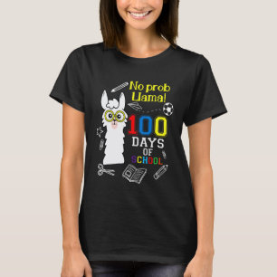 Geen Prob Llama Nerdy Schattig Dier 100ste Dagen V T-shirt