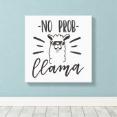 Geen Prob Llama-ontwerp Canvas Afdruk (Insitu (Houten vloer))