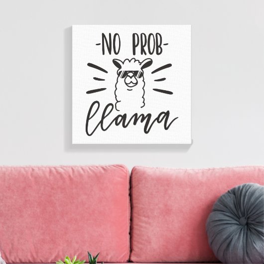 Geen Prob Llama-ontwerp Canvas Afdruk (Insitu (Woonkamer))
