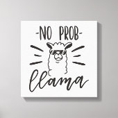 Geen Prob Llama-ontwerp Canvas Afdruk (Voorkant)