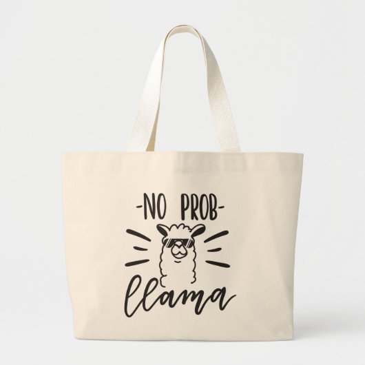 Geen Prob Llama-ontwerp Grote Tote Bag (Voorkant)