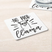 Geen Prob Llama-ontwerp Kartonnen Onderzetters (Schuin)