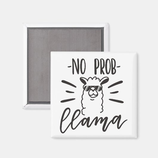 Geen Prob Llama-ontwerp Magneet (Voorkant / Achterkant)