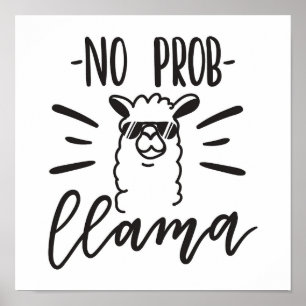 Geen Prob Llama-ontwerp Poster