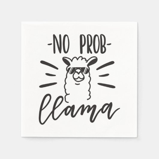 Geen Prob Llama-ontwerp Servet (Voorkant)